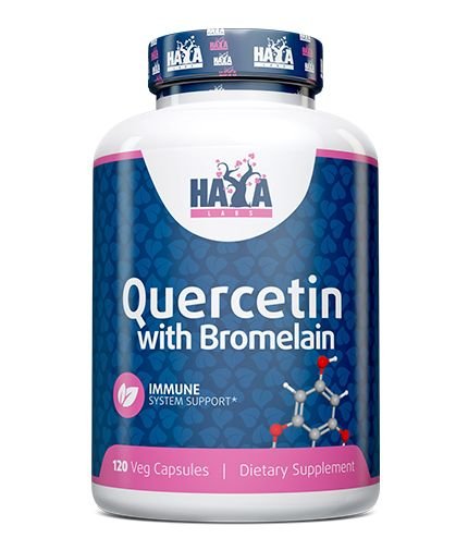 Haya Labs Quercetin with Bromelain (kvercetinas su bromelainu) 120 kaps.