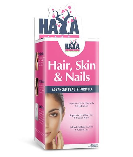 Haya Labs Hair, Skin and Nails 60 kaps. (vitaminai plaukams, odai ir nagams)