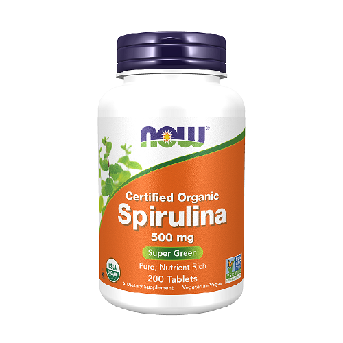 NOW Organic Spirulina 500 mg, 200 tablečių