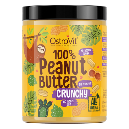 OstroVit Peanut Butter 100% 1000 g. (traškus žemės riešutų kremas)