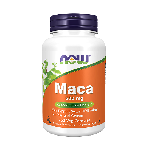 NOW Maca 500mg, 250 veganiškų kapsulių