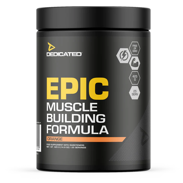 Dedicated Epic Muscle Building Formula 425 g. - Orange skonis