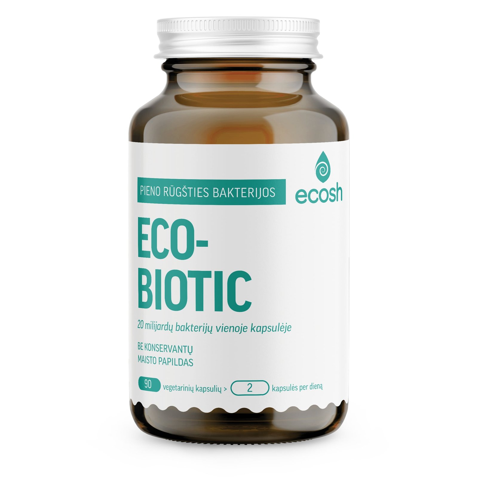 ECOSH Ecobiotic pieno rūgšties bakterijos, 90 kapsulių