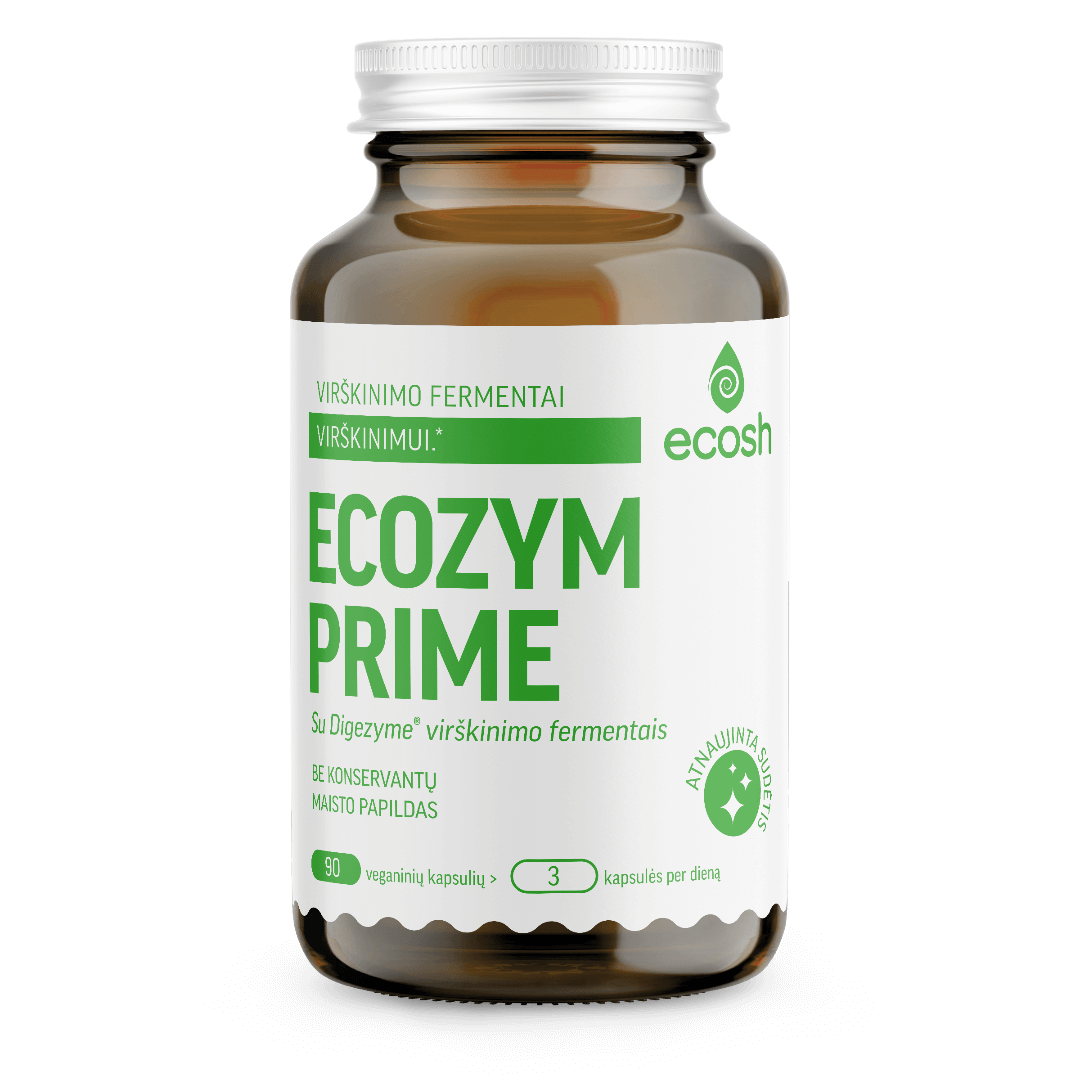 ECOSH Ecozym Prime su Digezyme® virškinimo fermentais, 90 kapsulių