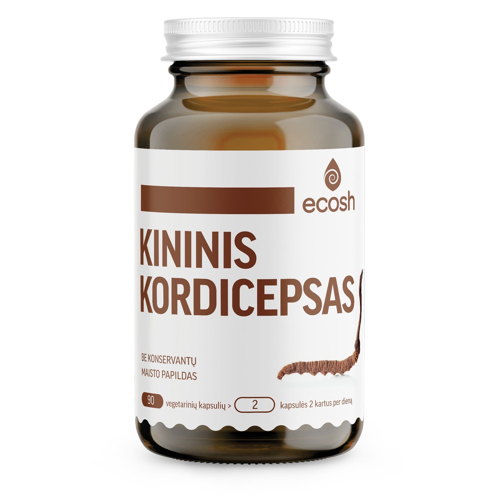 ECOSH Kininis kordicepsas, 500mg, 90 kapsulių