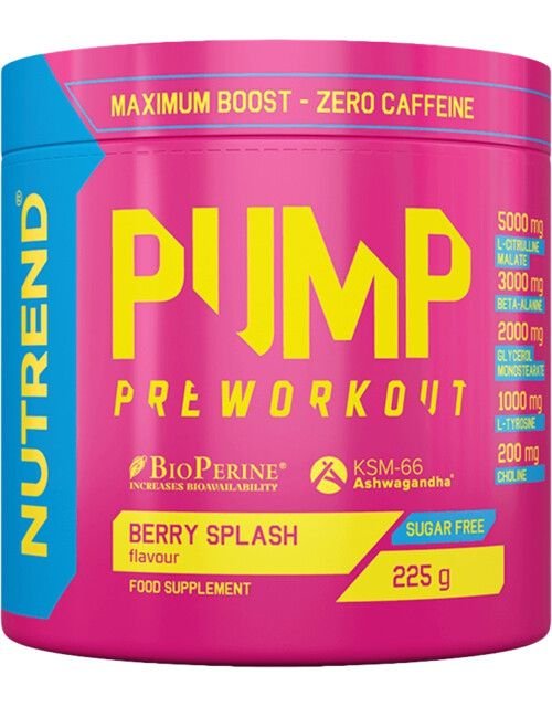 Nutrend Pump Pre-workout 225 g. - Berry Splash skonis