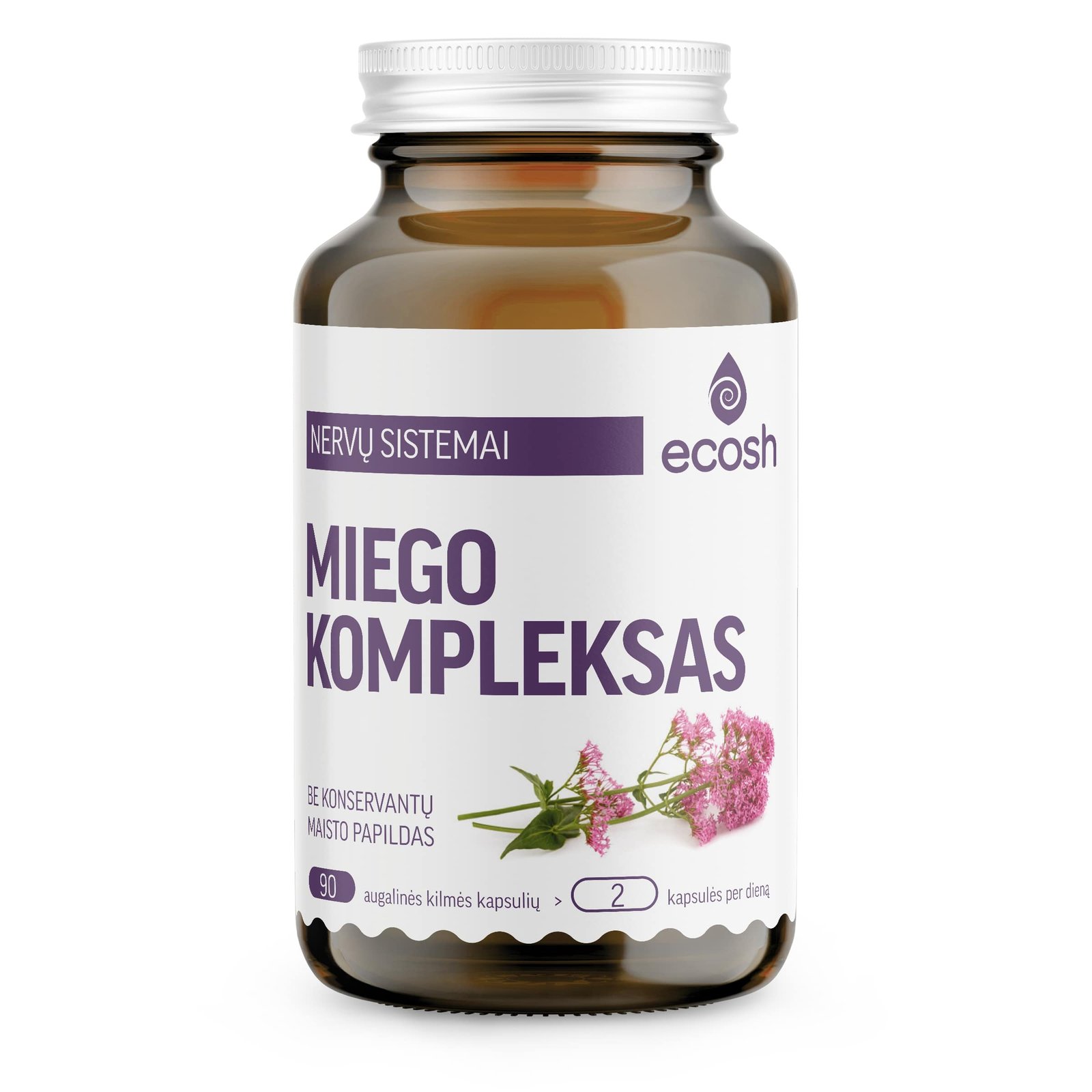 ECOSH Miego kompleksas, su melatoninu ir aminorūgštimis, 90 kapsulių