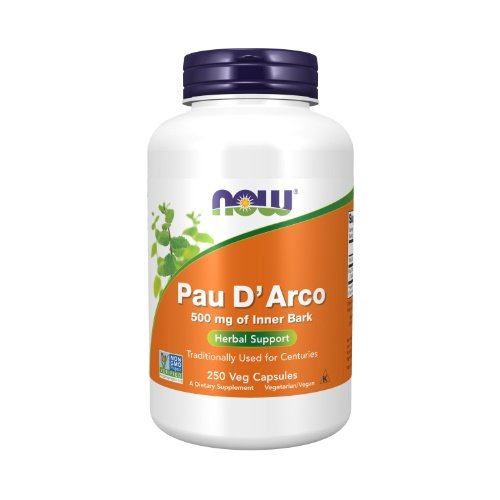 NOW Pau D'Arco 500mg, 250 kapsulių