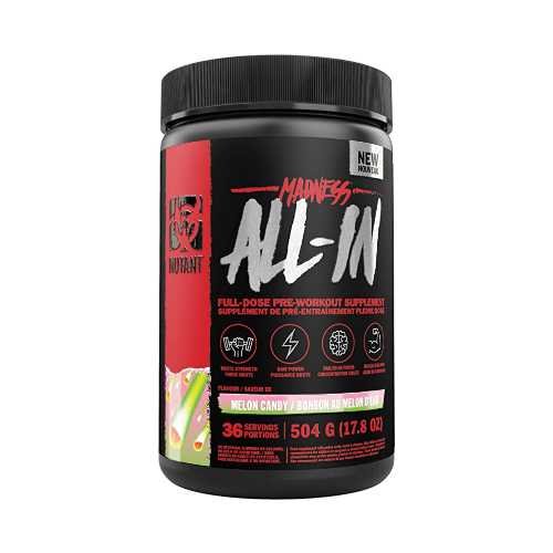 Mutant Madness All-In pre-workout, prieštreniruotinis, 504 g