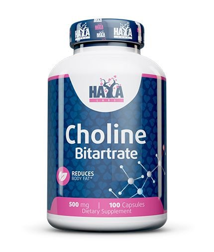 Haya Labs Choline Bitartrate (Cholino bitartratas) 100kaps.