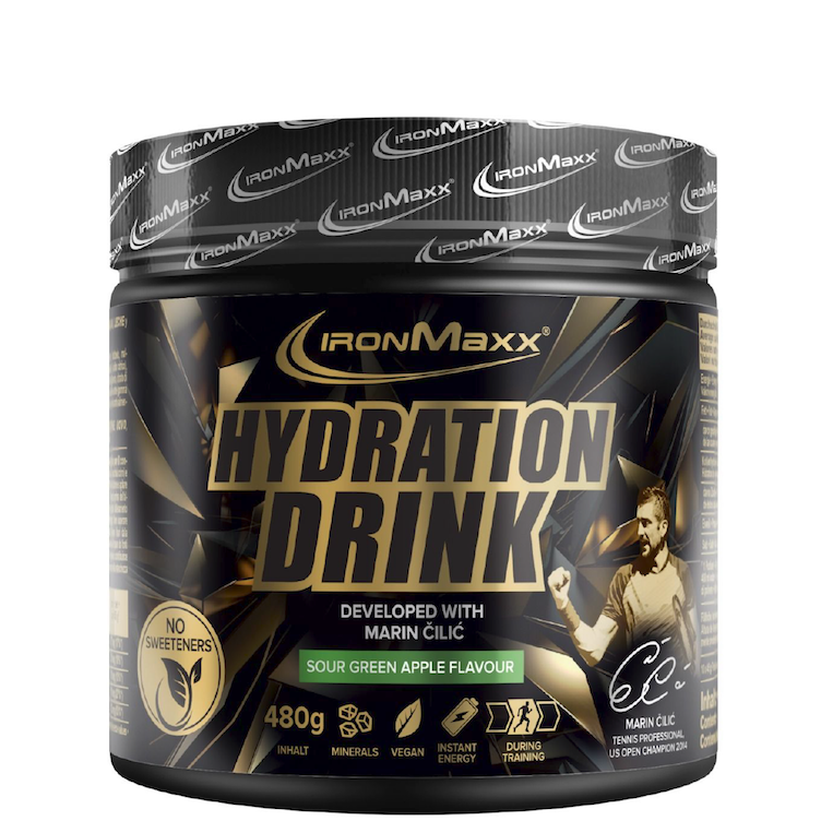 IronMaxx Hydration Drink 480 g. - Sour Green Apple skonis