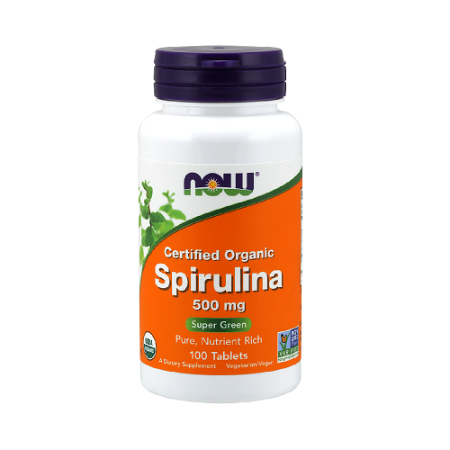 NOW Organic Spirulina 500mg, 100 tablečių