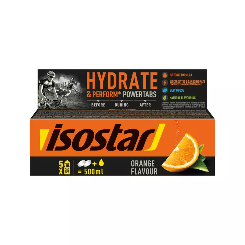 Isostar Hydrate & Perform Powertabs 120g. (10x12g) - Lemon skonis