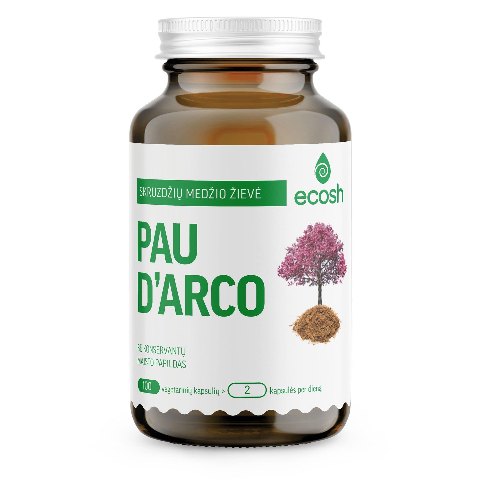 ECOSH Pau d'arco, 500 mg, 100 kapsulių