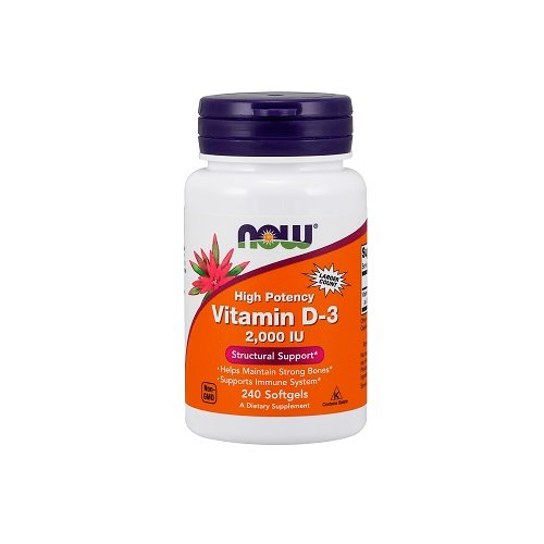 NOW Vitamin D-3 2000 IU High Potency, 240 minkštųjų kapsulių