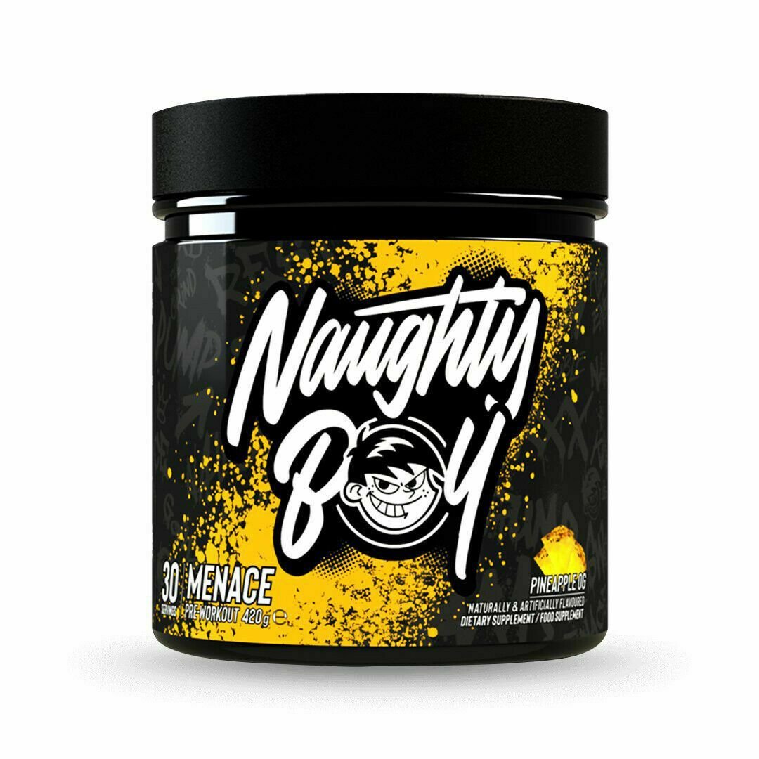 Naughty Boy Menace pre-workout 435 g. - Apple power skonis