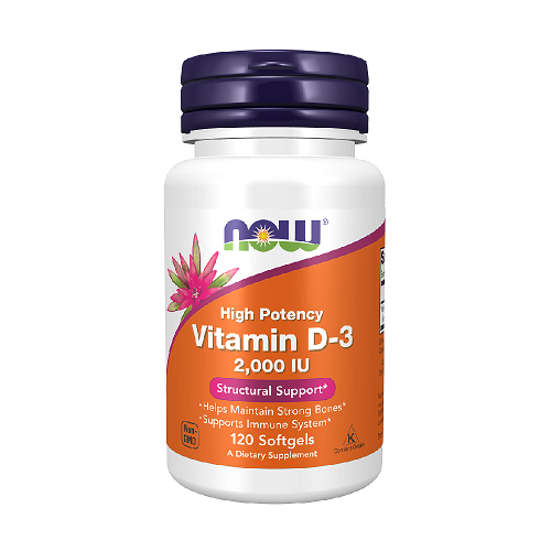 NOW Vitamin D-3 2000 IU High Potency, 120 minkštųjų kapsulių