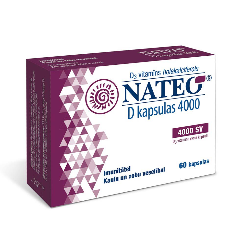 NATEO Vitamin D 4000 SV kapsulės N60