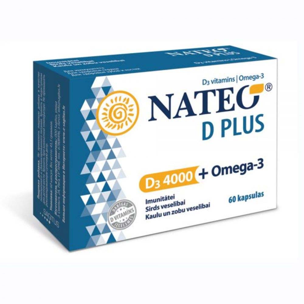 NATEO D3 Plus Omega-3 4000 SV kapsulės N60