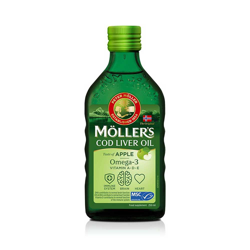 MOLLERS obuolių skonio žuvų taukai 250 ml