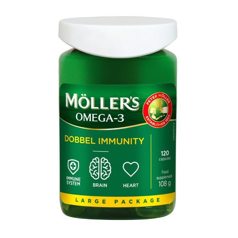 MOLLERS Omega-3 Dobbel Immunity kapsulės N120