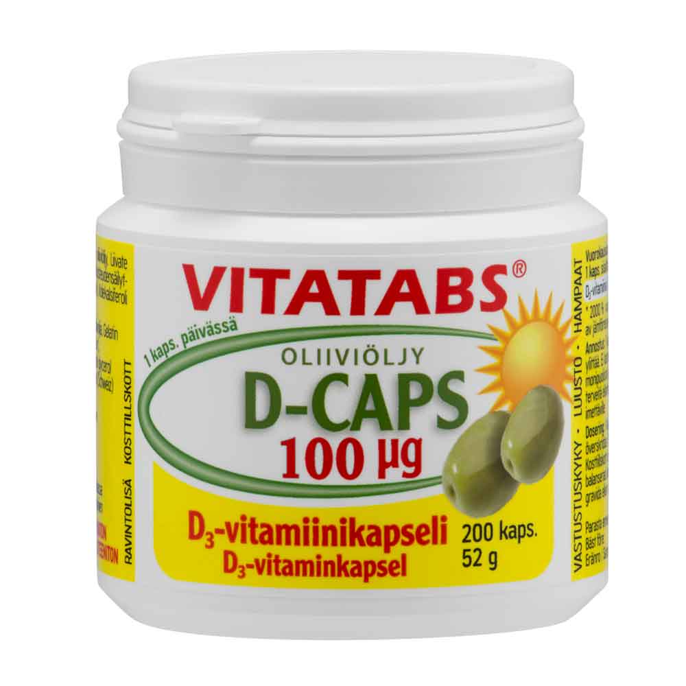 HKK VITATABS D-CAPS 100 mkg kapsulės N200