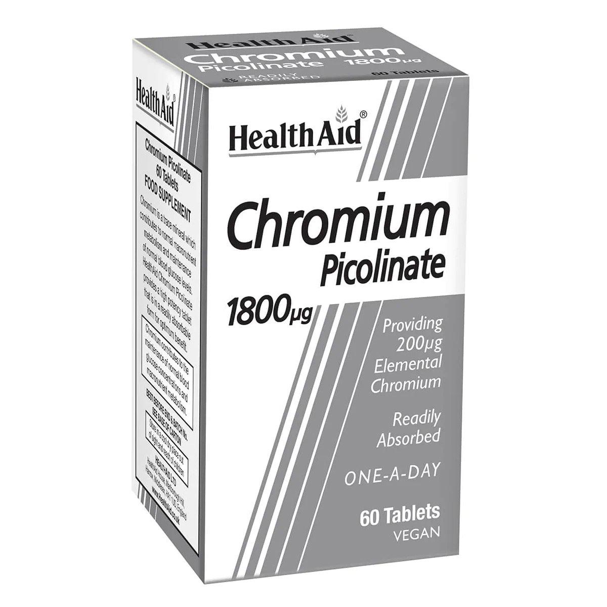 HealthAid Chromo Picolinate 1800 µg tabletės N60