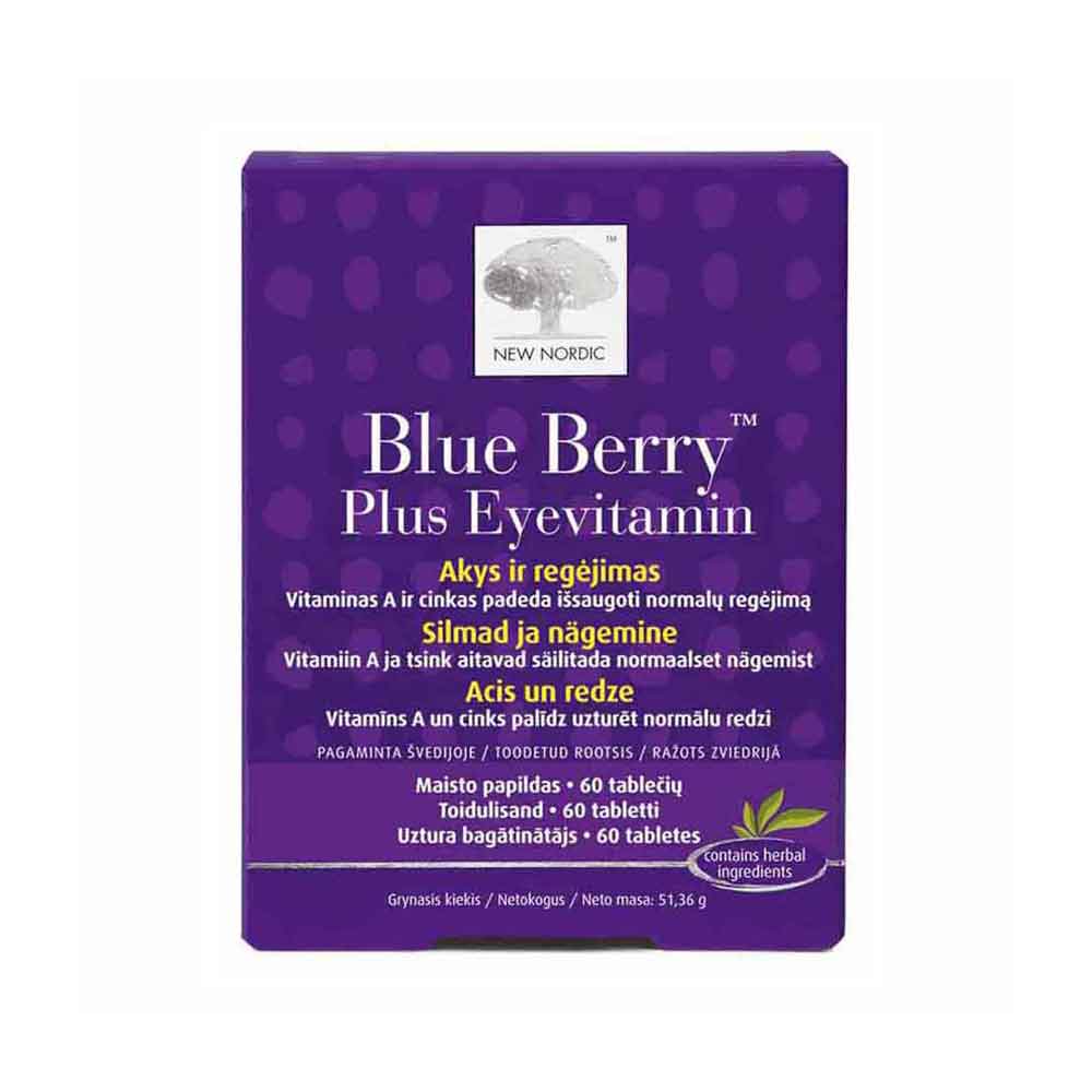 NEW NORDIC Blue Berry Plus Eyevitamin tabletės N60