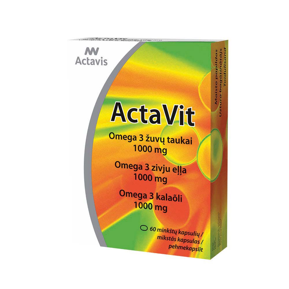 ActaVit Omega-3 žuvies riebalai 1000 mg kapsulės N60