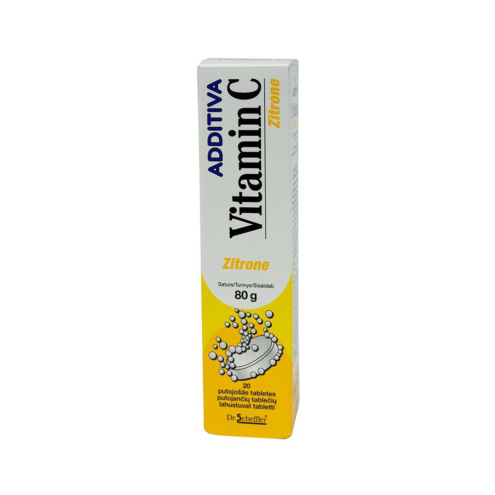 ADDITIVA Vitamin C Zitrone putojančios tabletės su citrinos skoniu N20