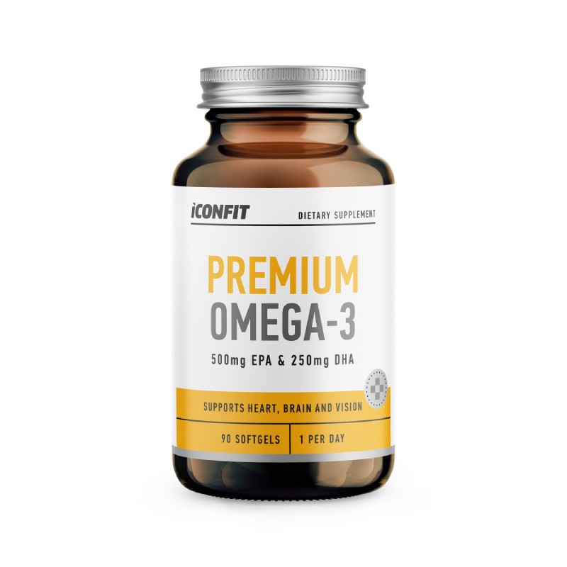 Iconfit Premium Omega 3 (500 mg EPA/250 mg DHA) Minkštos kapsulės N90