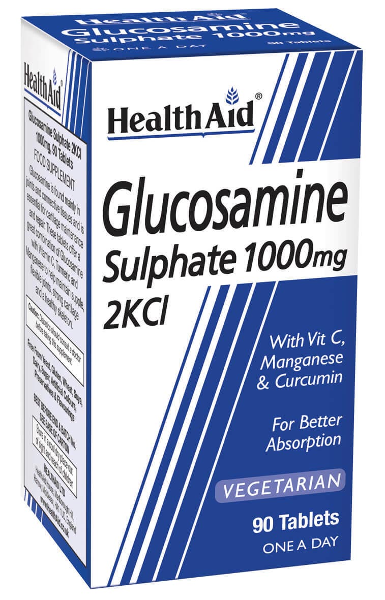 HealthAid Glucosamine Sulphate 1000mg 2KCl tabletės N90