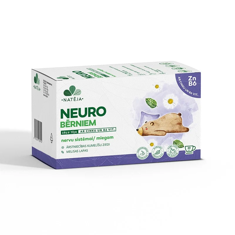 NATĒJA Neuro žolelių arbata vaikams su cinku ir vitaminu B6 N20