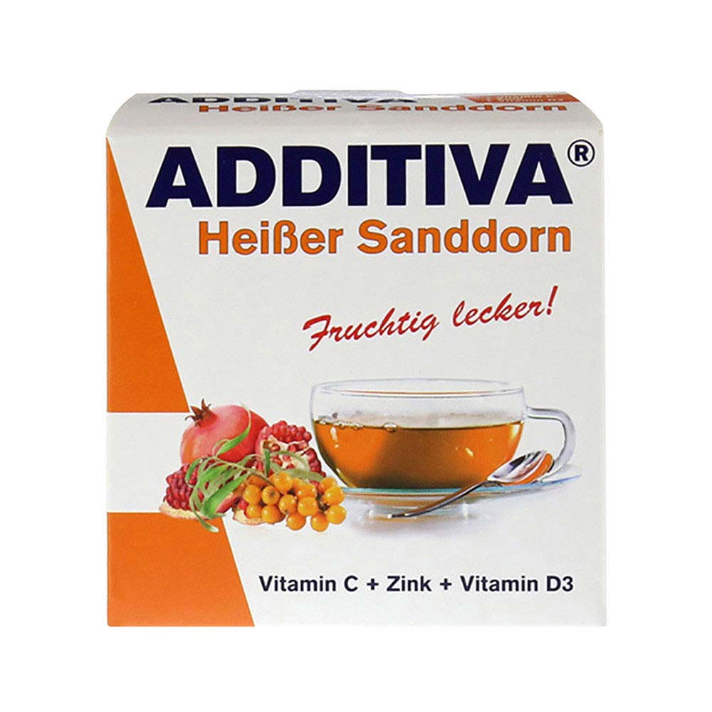 ADDITIVA Heißer Sanddorn Šaltalankis Vitaminas C + Cinkas + Vitaminas D3 karštas gėrimas N10