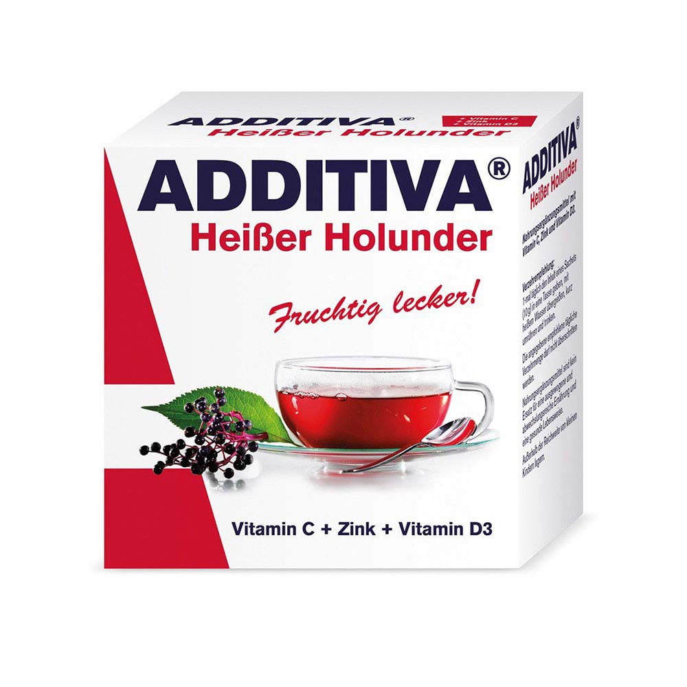 ADDITIVA Heißer Holunder Vyresnysis Vitaminas C + Cinkas + Vitaminas D3 karštas gėrimas N10