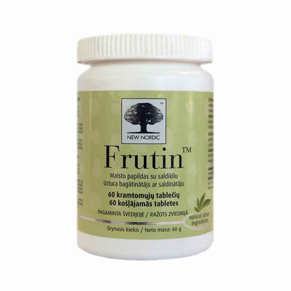 NEW NORDIC Frutin kramtomas tabletės N60