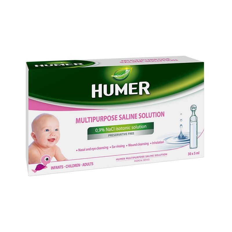 HUMER Daugiafunkcinė druska 0,9% tirpalas 5 ml N30