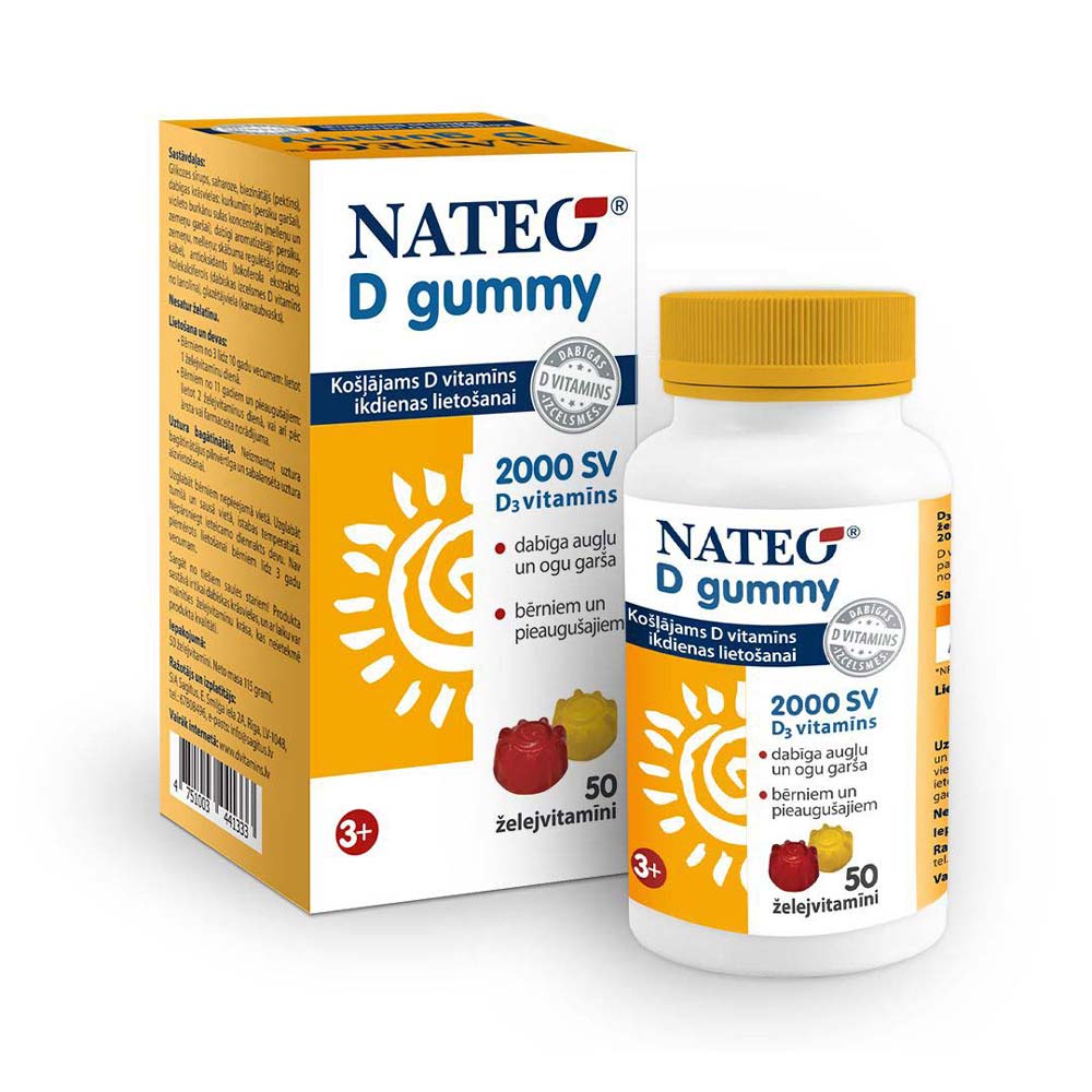 NATEO D Gummy 2000 SV Vitaminasы želė pavidalu N50