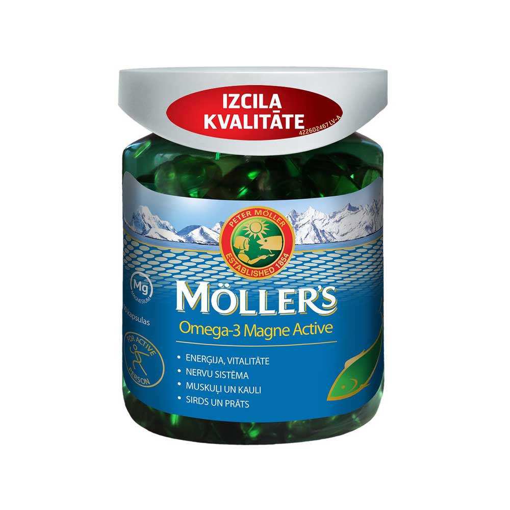 MOLLERS Omega-3 Magne Active kapsulės N100