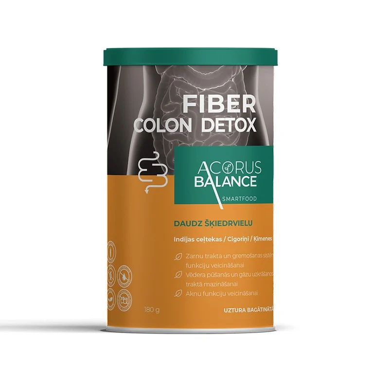 ACORUS BALANCE Fiber Colon Detox virškinimo skaidulų komplekso milteliai 180 g