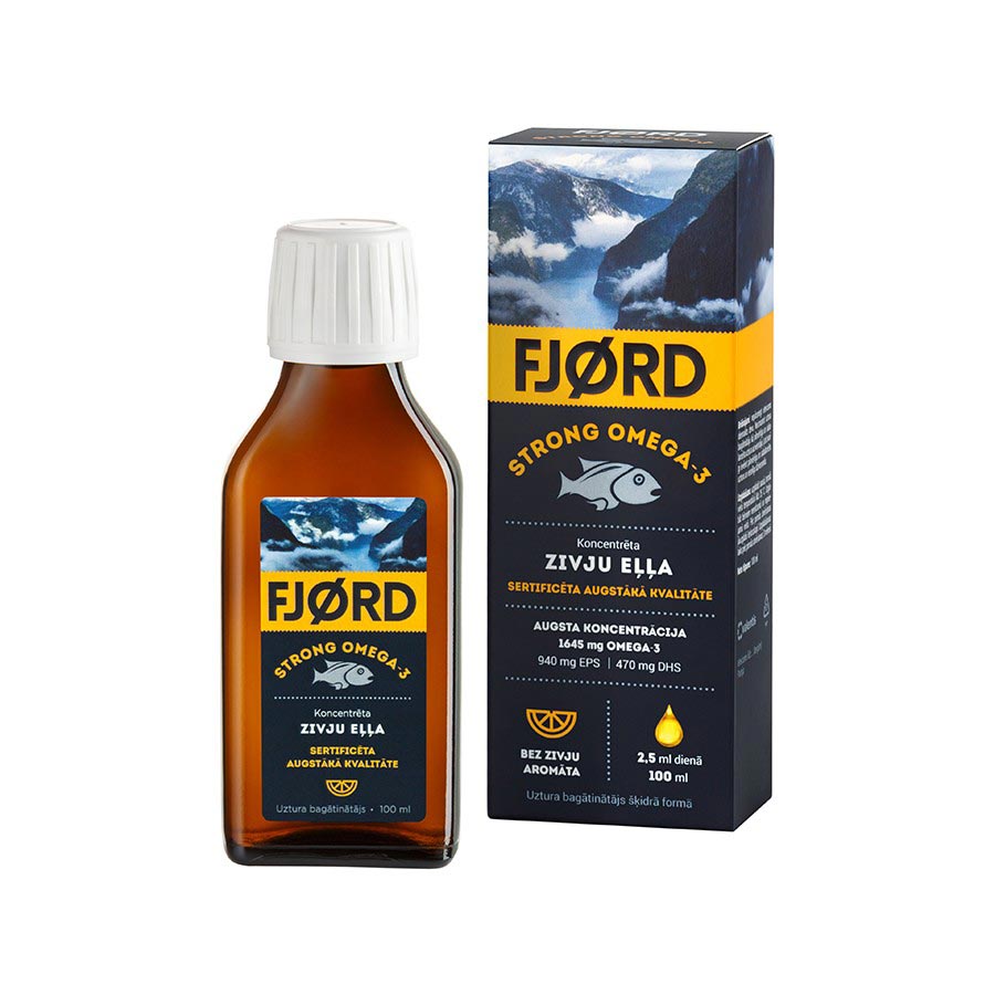 FJORD STRONG Omega-3 žuvų taukai 100 ml