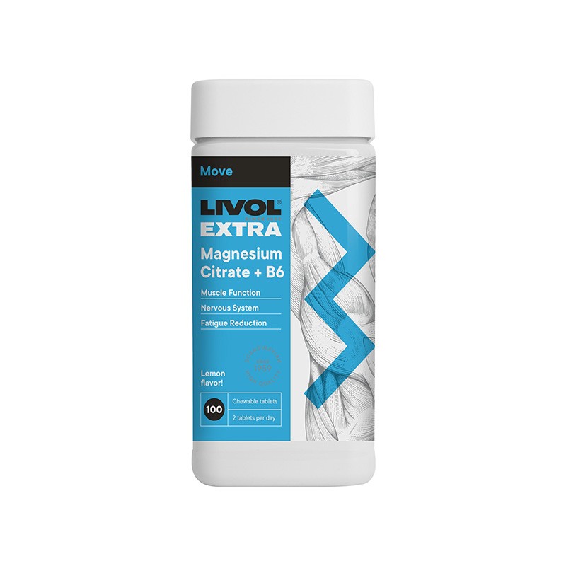 Livol Extra Magnes Citrate + B6 kramtomosios tabletės N100