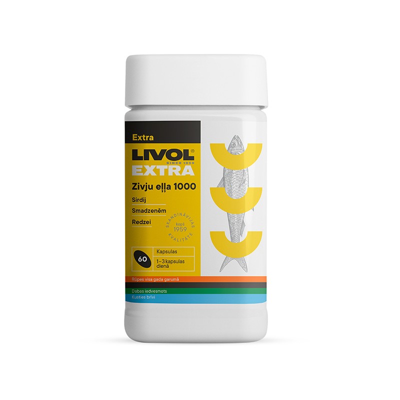 Livol Extra Omega-3 žuvies tauko 1000 mg kapsula n60