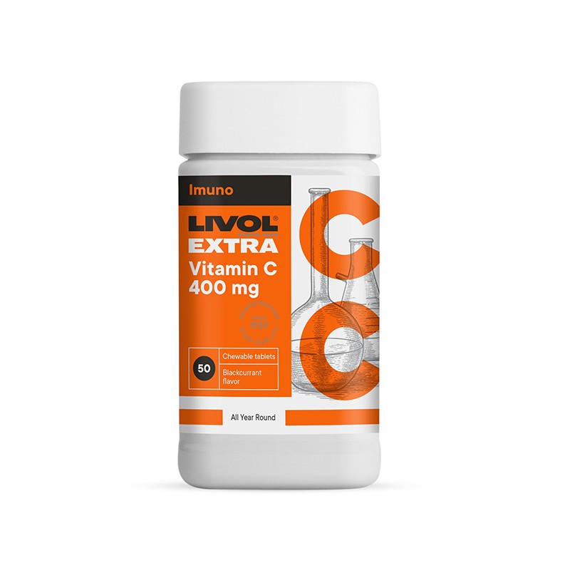 Livol Extra Vitamin C 400 mg kramtomosios tabletės N50