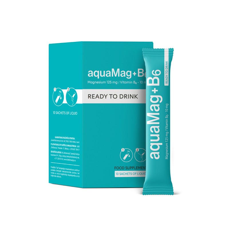 BIOFARMACIJA aquamag +b6 paruoštas gerti 15 ml maišų N10