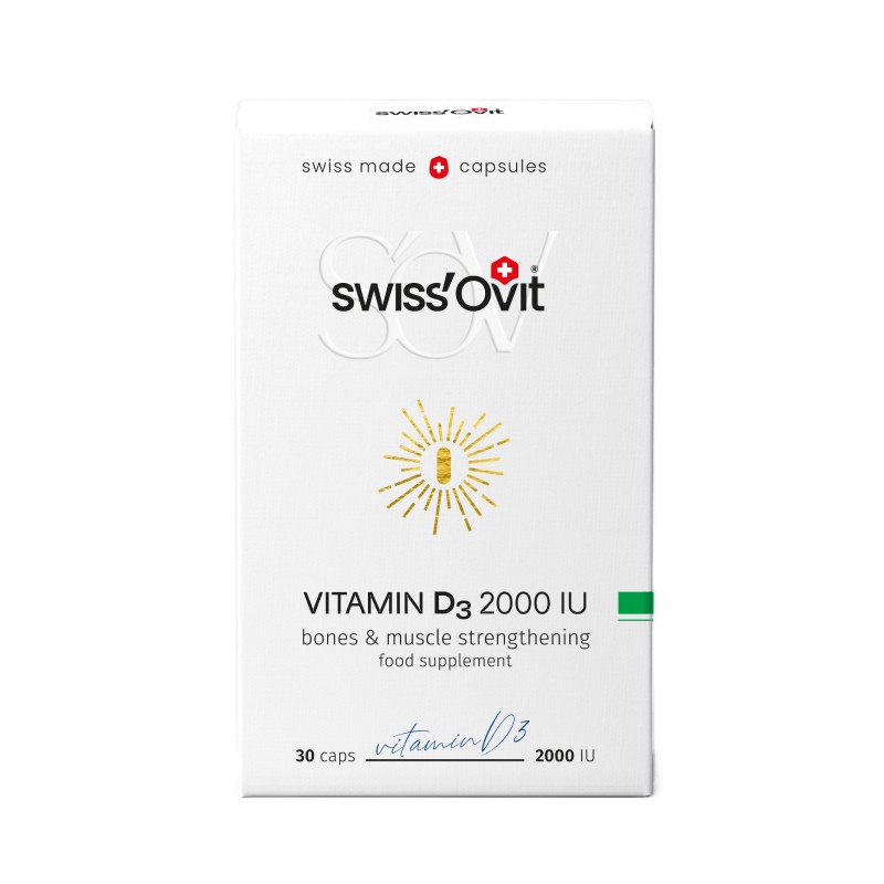 SWISS OVIT Vitaminas D3 2000SV kapsulės N30