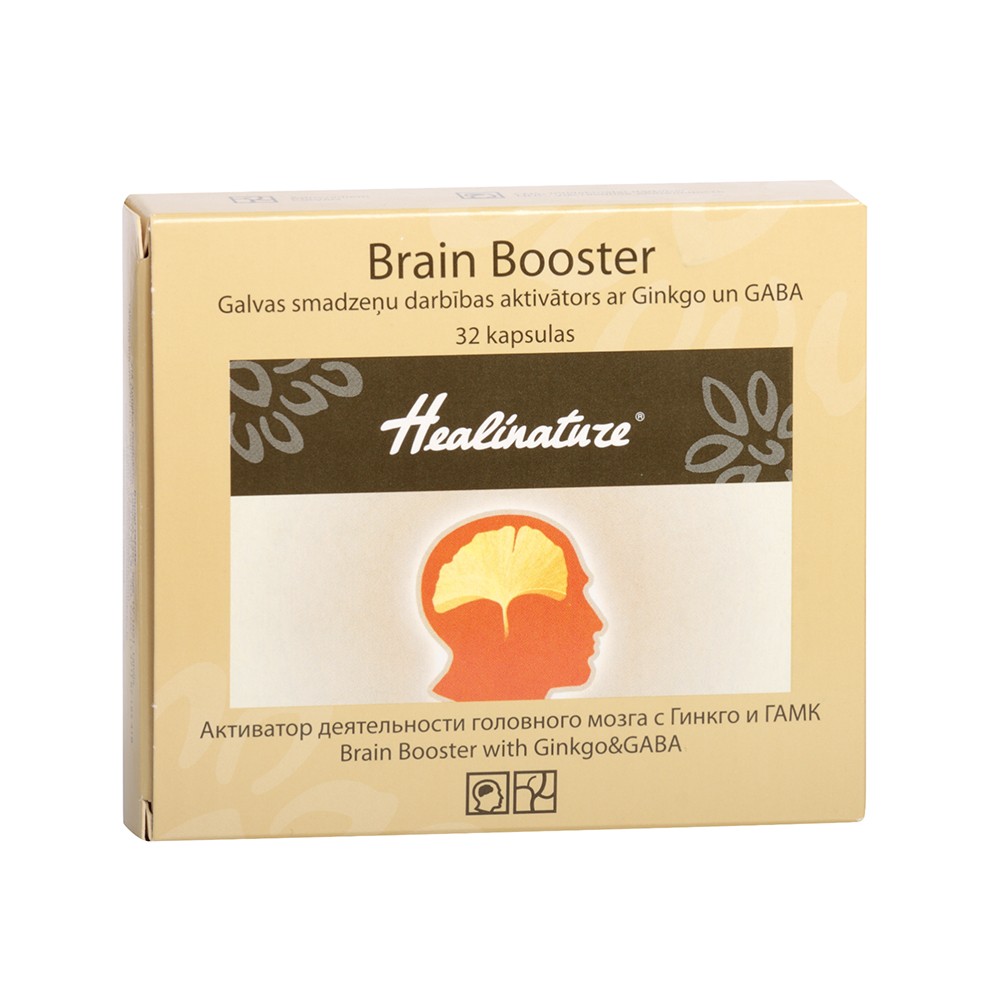 APTIEKAS PRODUKCIJA Healinature Brain Booster Smegenų veiklai su Ginkmedžiu ir GABA N32