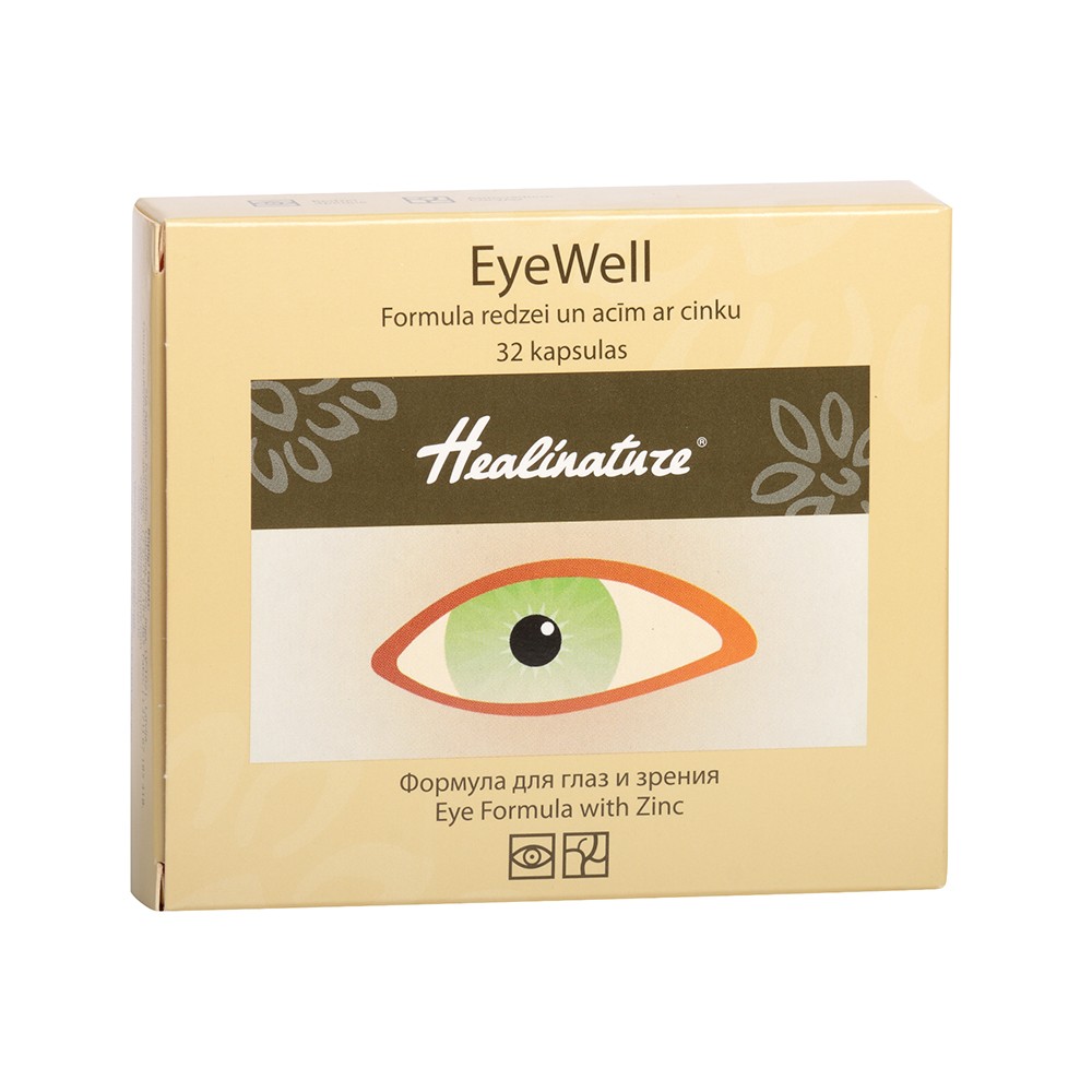 APTIEKAS PRODUKCIJA Healinature EyeWell Formulė akims ir regėjimui su cinku ir kietomis želatinos kapsulėmis N32