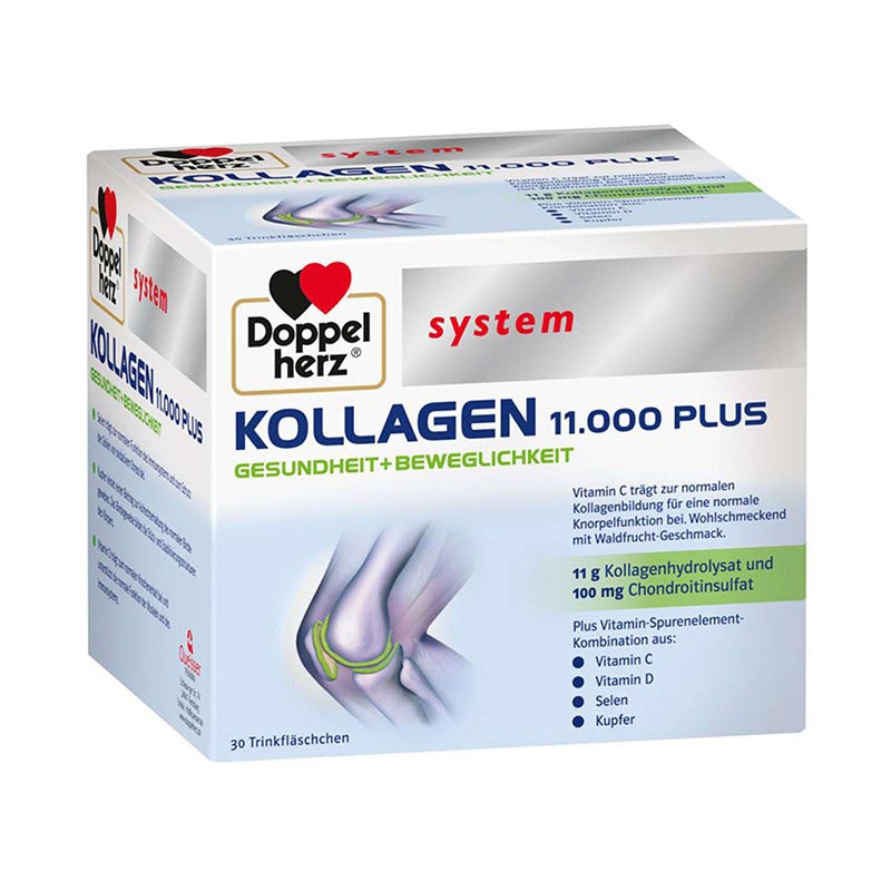 DOPPELHERZ System Kollagen 11.000 Plus ampulės N30