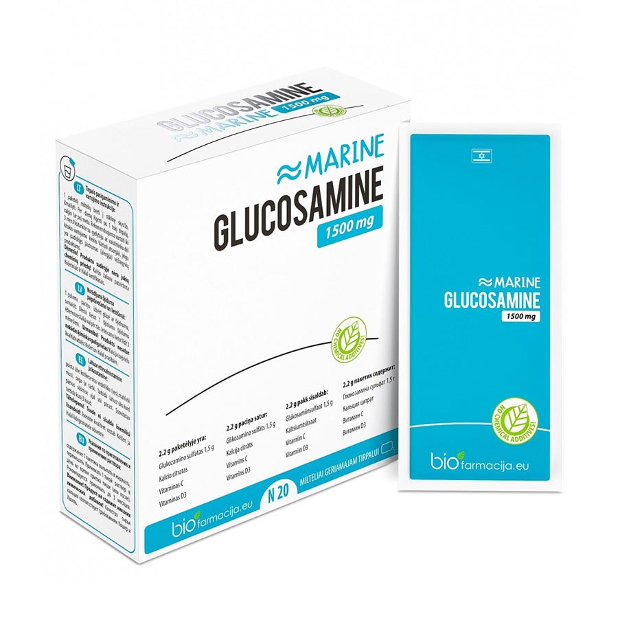 BIOFARMACIJA gliukozamino jūrinė 1500 mg miltelių N20